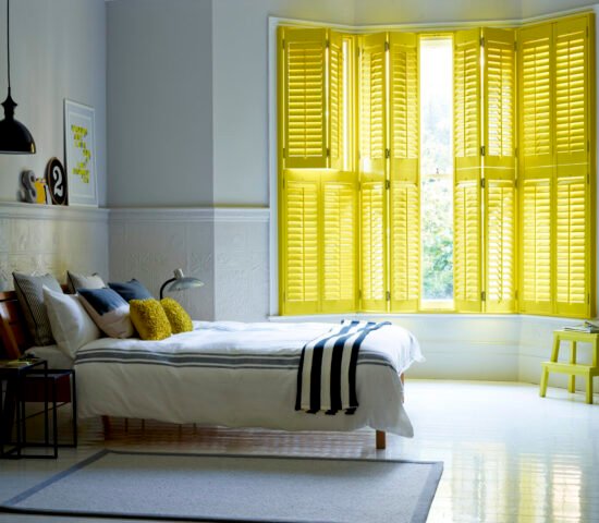 Yellow Living Area Shutters